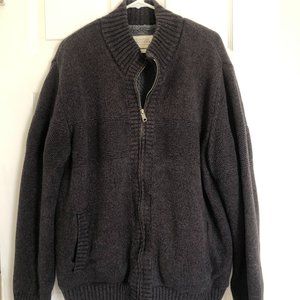 Boston Traders Knit Zip Fleece Lined Sweater, XL